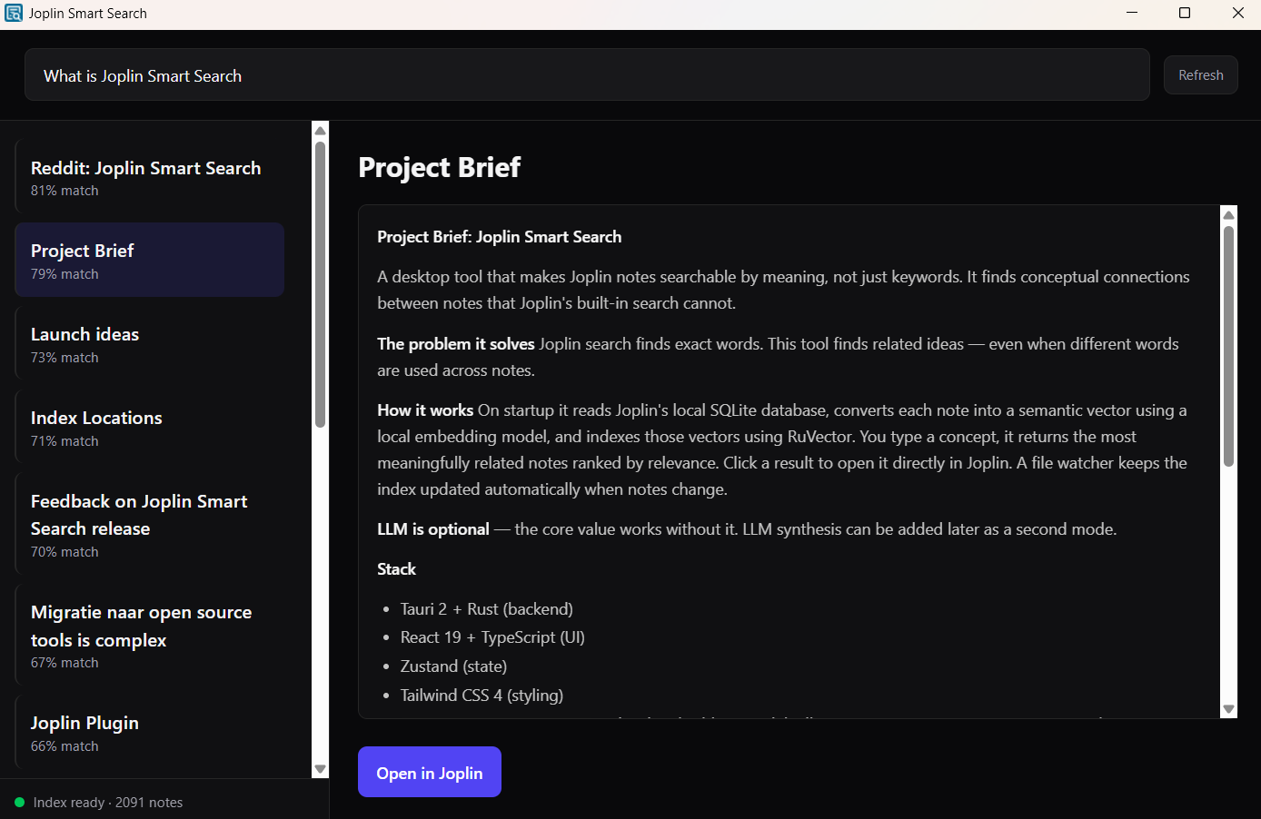 Joplin Smart Search screenshot